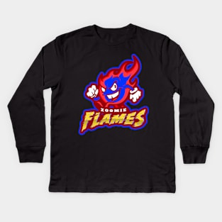 Zoomie Flames Race Car Exhaust Kids Long Sleeve T-Shirt